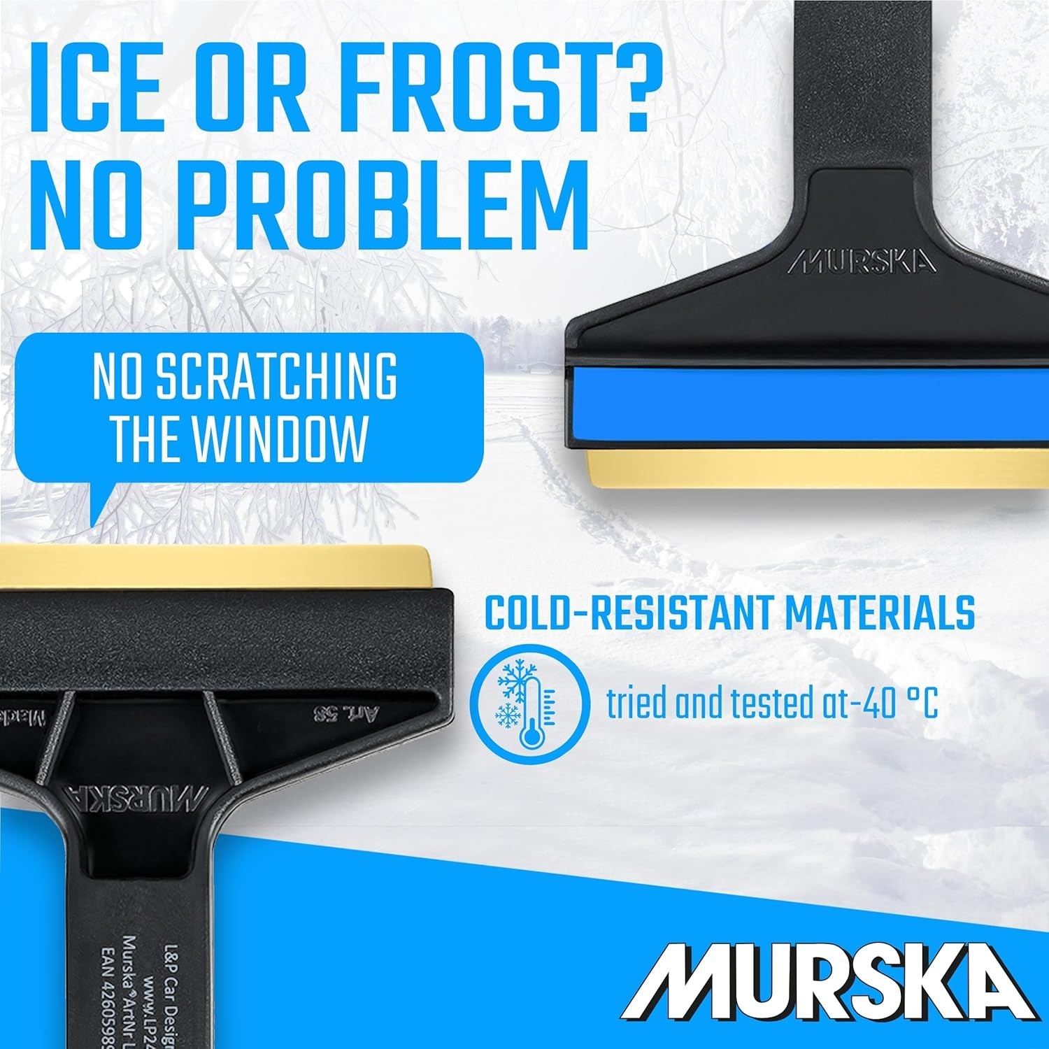 Car Ice Scraper Brass Blade 14,5 inch 2 Pack Ice Scraper Long Handle Ice Scraper