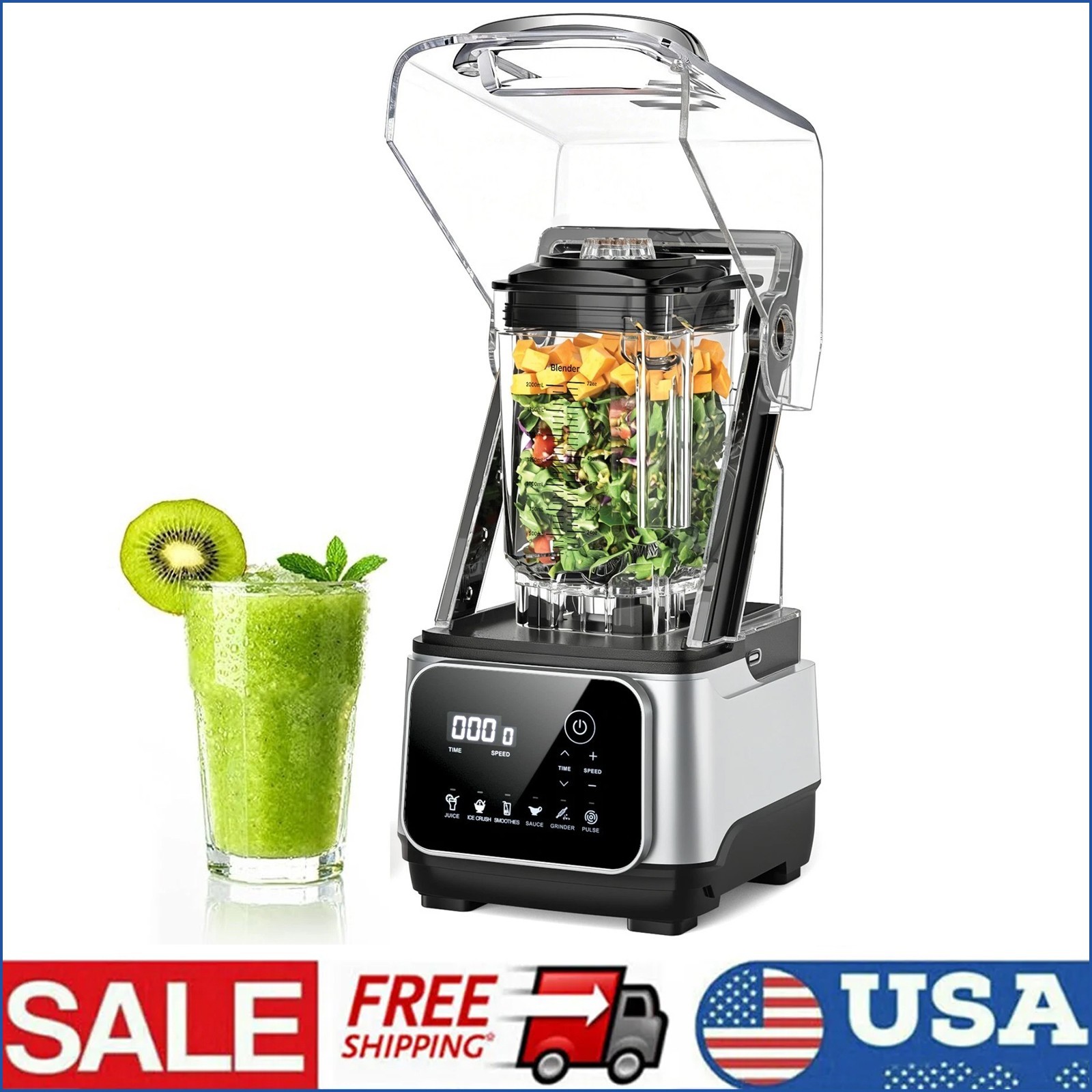 Professional Blender with Quiet Shield Heavy Duty Commercial Blender Mixer 2200W