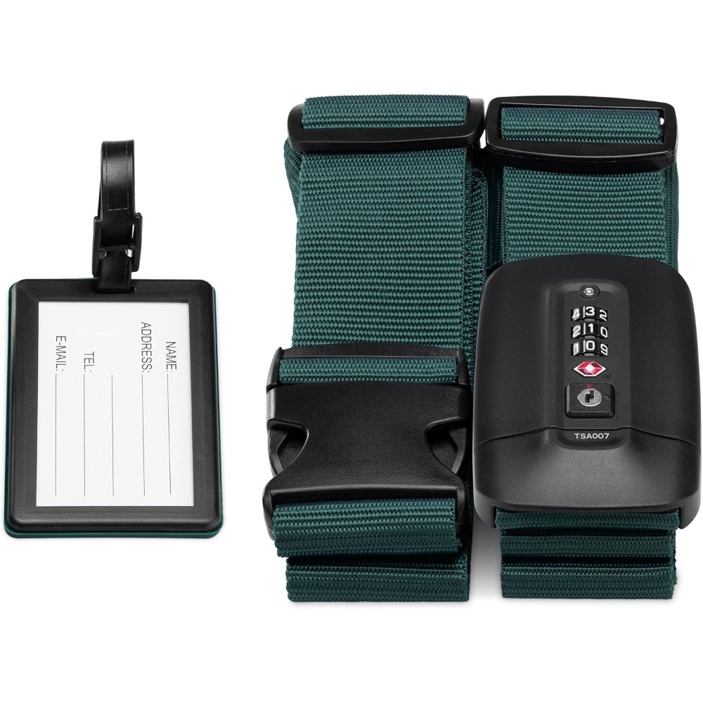 Navaris TSA Luggage Strap - Secure Adjustable Strap with Combination Lock