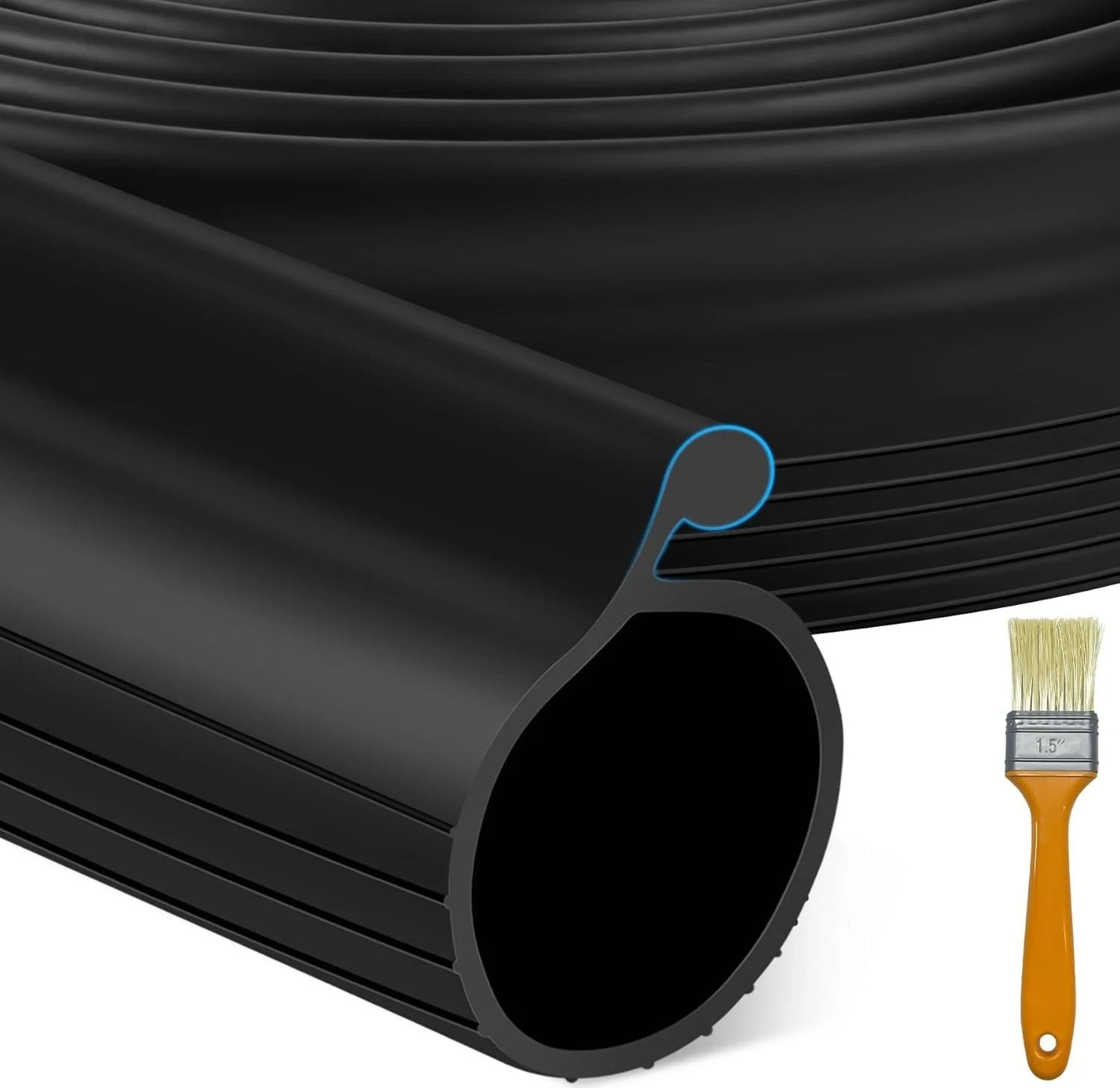 16.5 FT Garage Door Bottom Seal Rubber 0.35" Big P Bulb Bottom Garage Weather