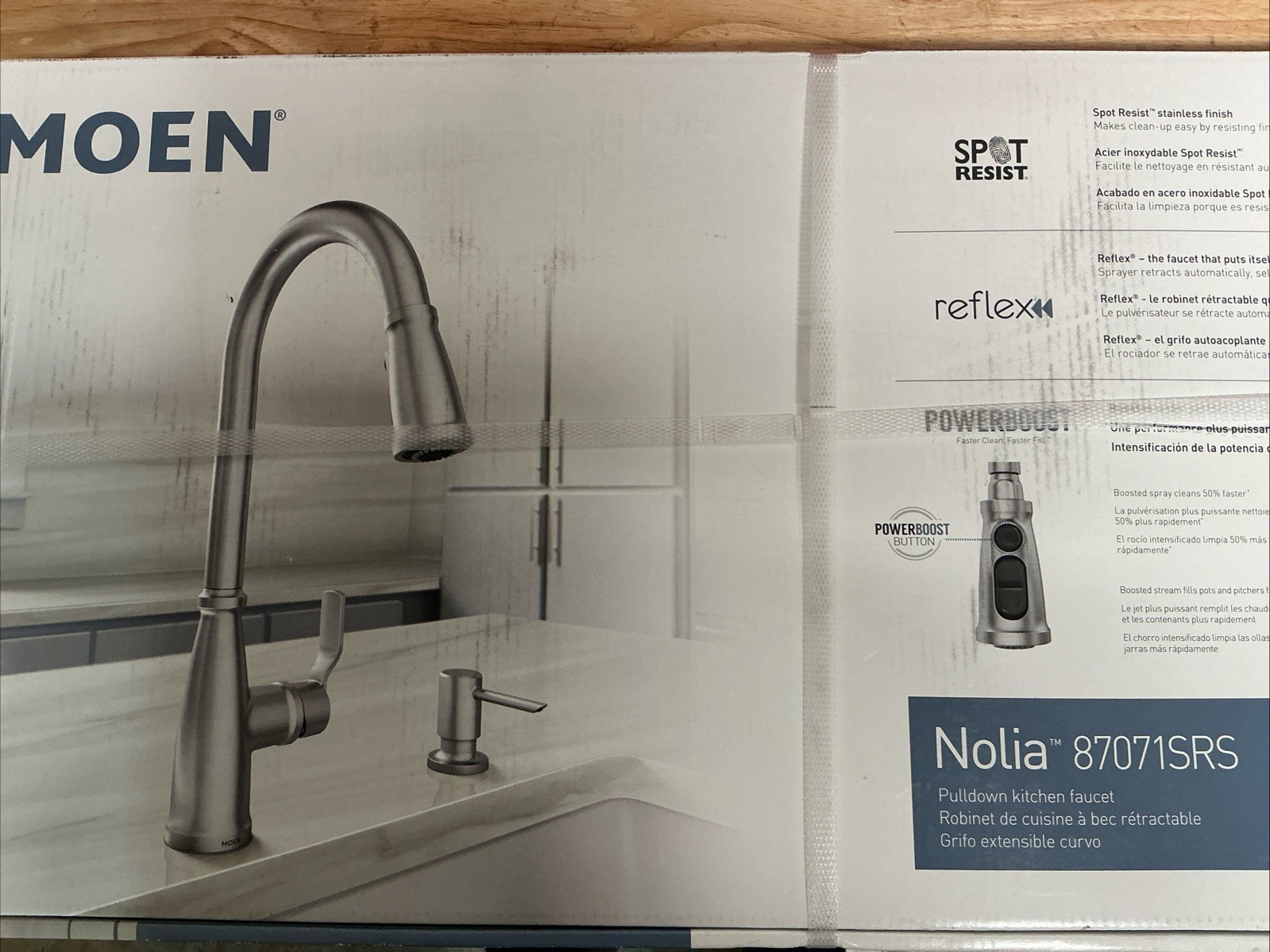 MOEN Nolia Single Handle Pull-Down Sprayer Kitchen Faucet w/ Reflex Stainless