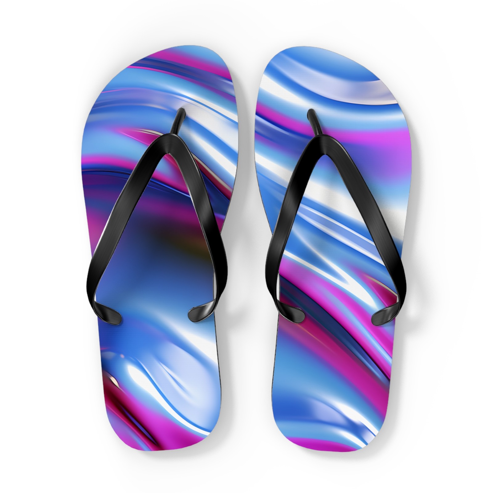 Purple Vibrant Abstract Flip Flops, Summer Footwear, Beach Sandals, Vacation