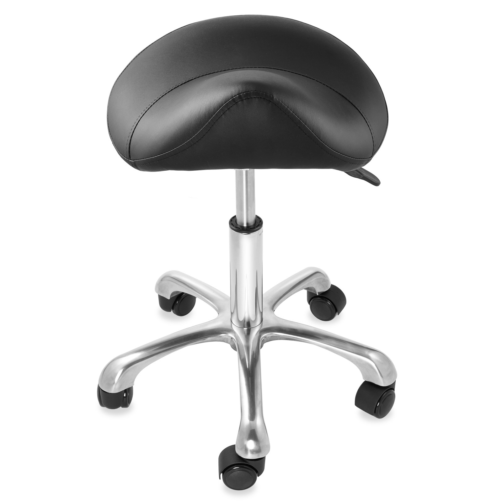 OPEN BOX - Hydraulic Adjustable Rolling Spa Saddle Stool in Black