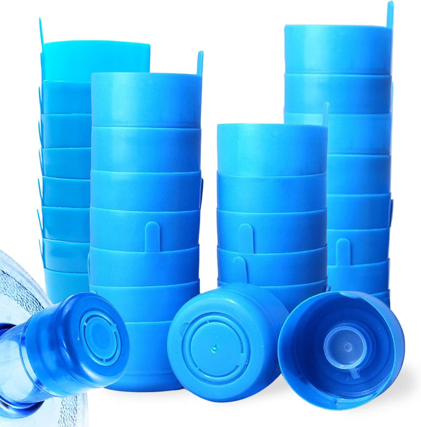40PCS 5 Gallon Water Jug Cap, 55mm Replacement Non Spill Cap, Reusable Snap On A