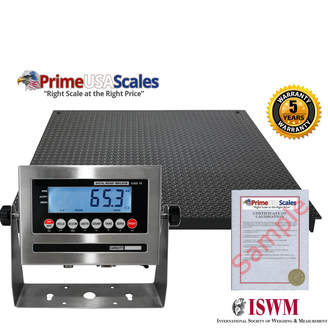 NEW Industrial 48" x 48" Floor scale / Pallet size / SS indicator 5,000 x 1 lb