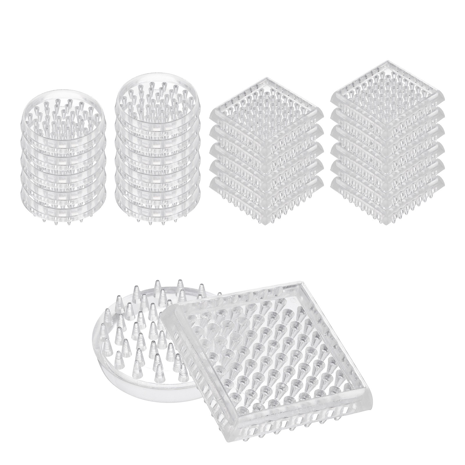 24pcs Furniture Pads, Square & Round Furniture Protector with Carpet Gripper