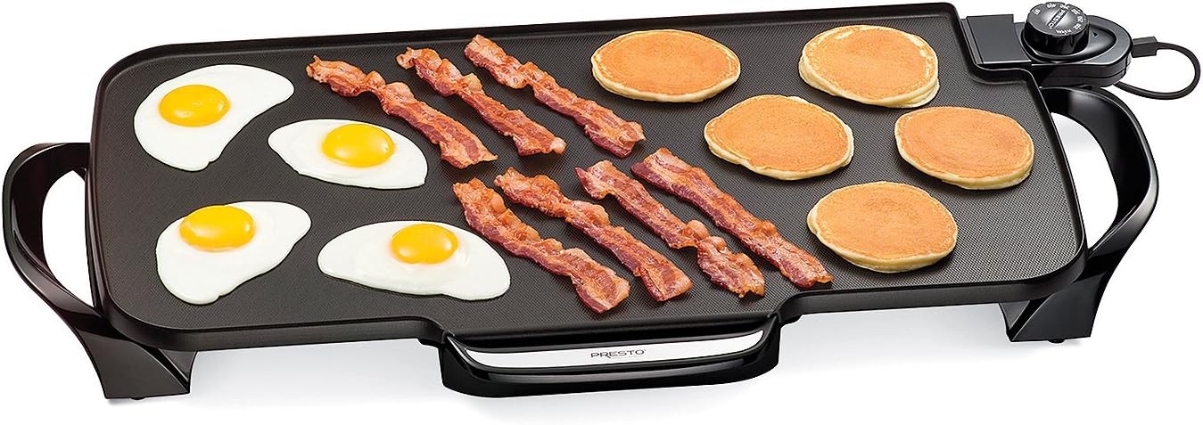 22-Inch Electric Griddle with Removable Handles, Extra-Large Nonstick Ceramic