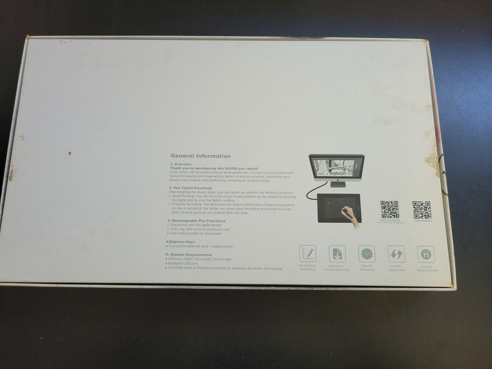 HUION H610PRO Graphic Drawing Tablets 10x6 inch Digital Drawing