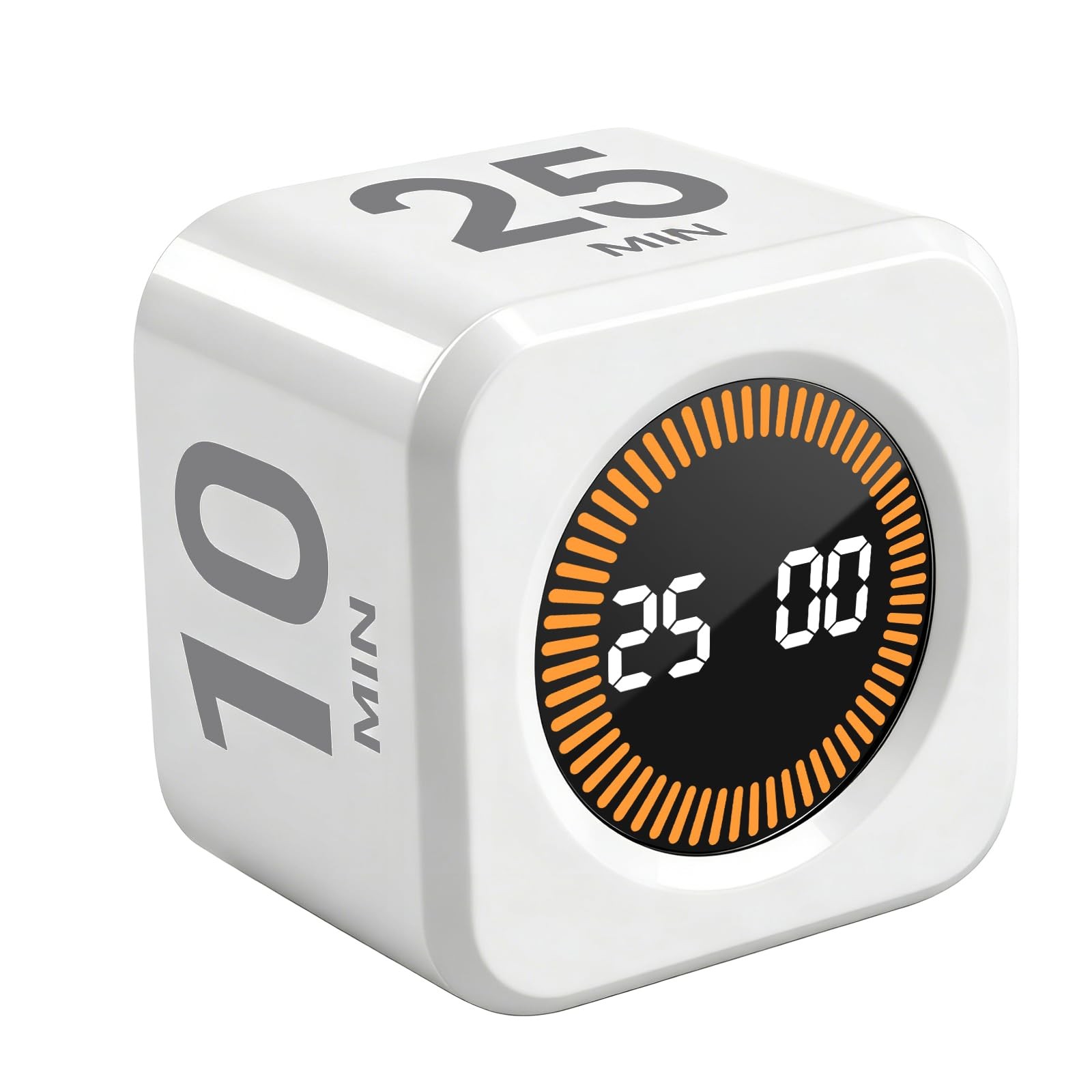 WAFHX Pomodoro Timer Cube for Productivity — 5/25/10/50 Pocket Size, White