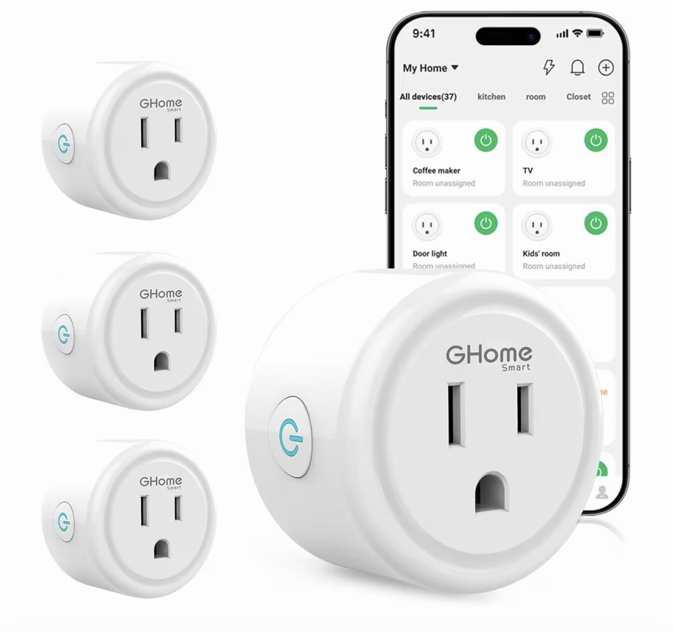 GHome Smart Plug, WiFi Smart Plugs Work with Alexa and Google Home