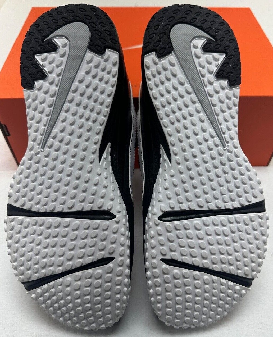NIKE Men's Alpha Huarache Varsity 3 Turf Blk/Wht CK6208 003 New W/ Box Free Ship