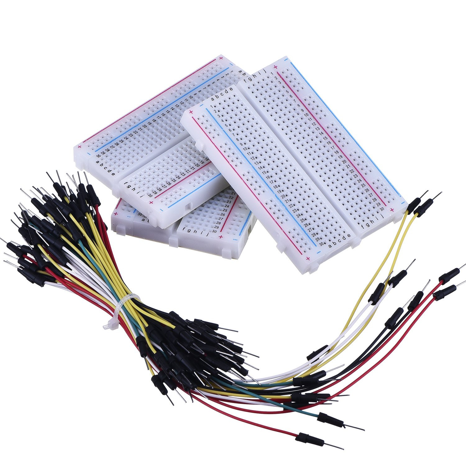 3 Pack 400-Point Breadboard with 65 Male Jumper Wires Solderless Kit