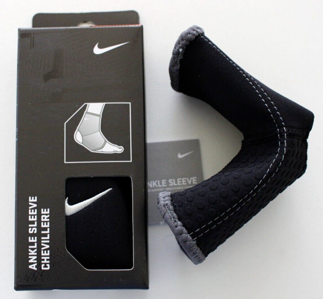 Nike Ankle Sleeve Adult Small Black Compressive Support