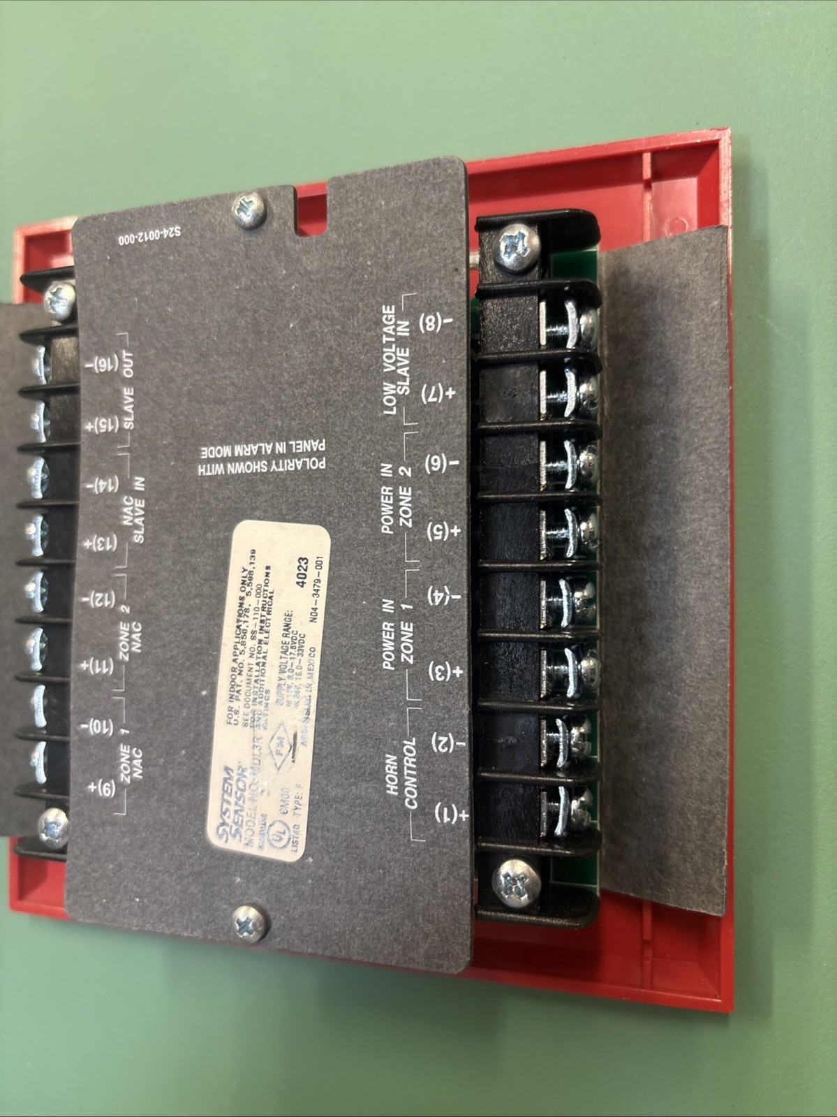 MDL3R Red Cover System Sensor Fire Alarm Sync Module - Used