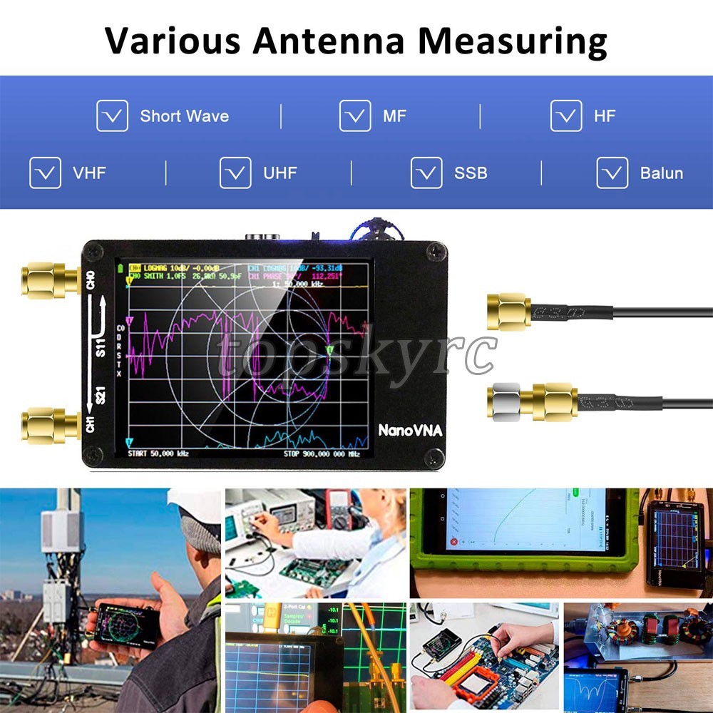 NanoVNA-H PCB Vector Network Analyzer 10kHz-1.5GHz 2.8" Touch Upgraded Version