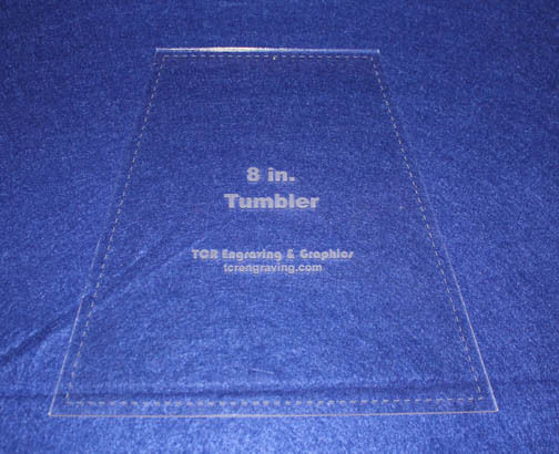 Quilt Templates-Tumbler 8" w/Seam Allowance - 1/8" Clear Acrylic -