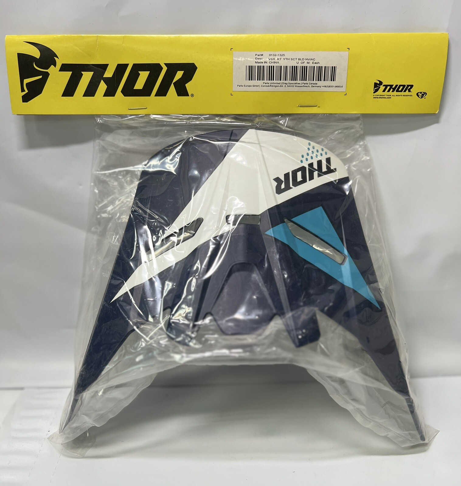 THOR SECTOR BLADE YOUTH REPLACEMENT VISOR #0132-1325 NAVY/ACID