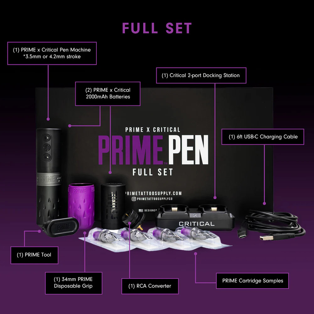 PRIME x Critical Pen Tattoo Machine 3.5 - Full Set