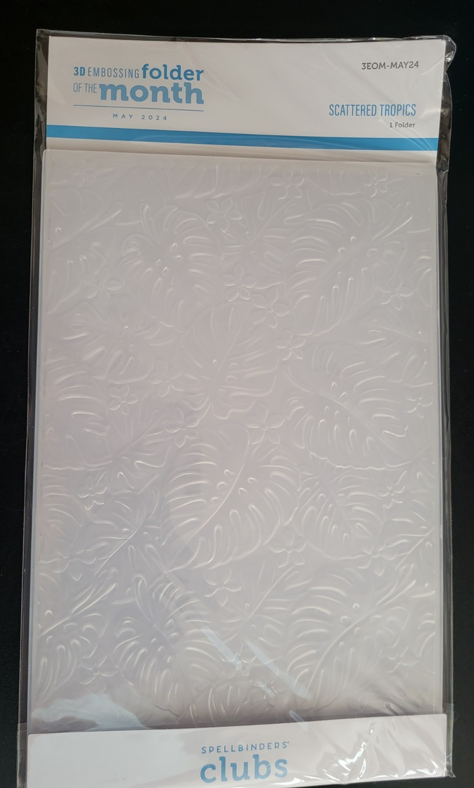 SPELLBINDERS 3-D Embossing Folder Club Excl 3EOM-May24 Scattered Tropics Jungle