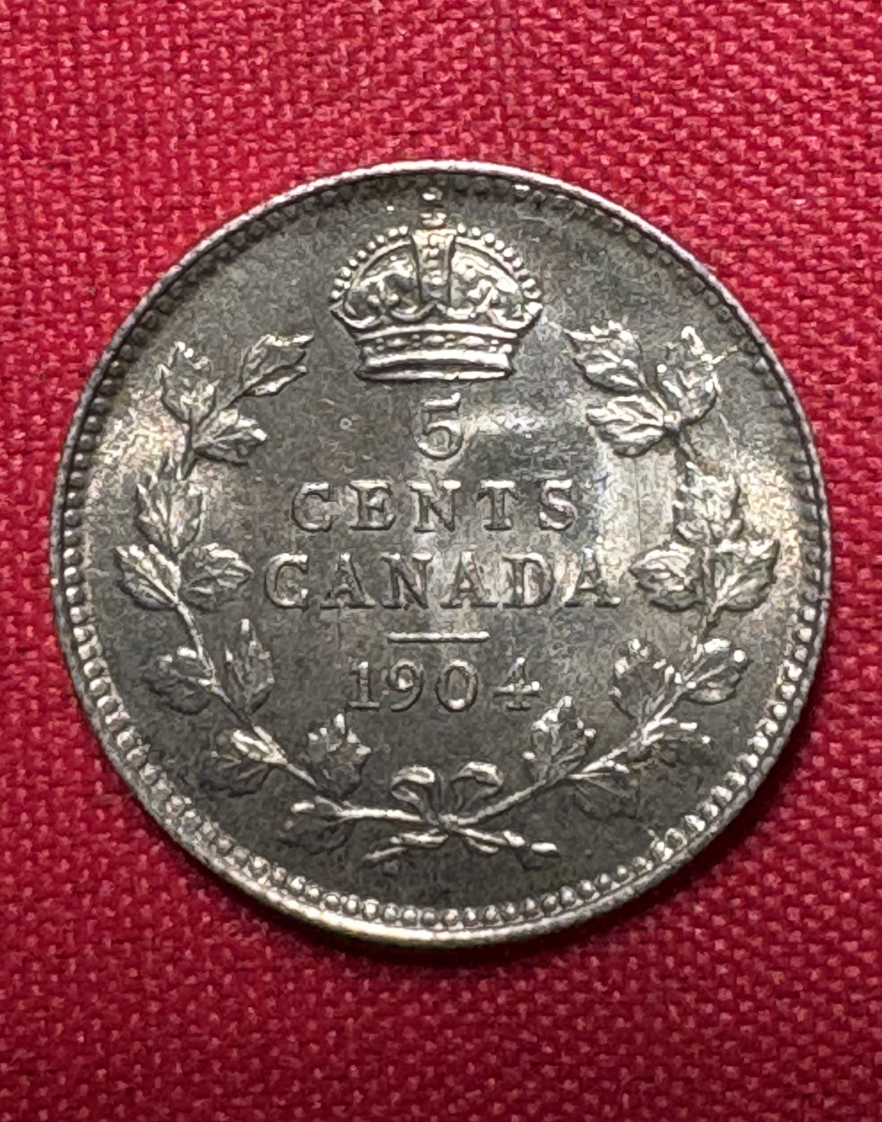 Canada 5-Cent Silver 1904, Better Condition Fishscale, Mint State?, WOW, LOOK