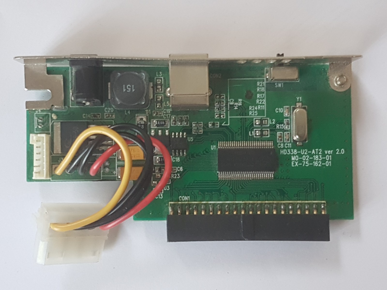 HD338-U2-AT2 ver 2.0 / M0-02-183-01 P-ATA to USB Type B / AC Adapter Board