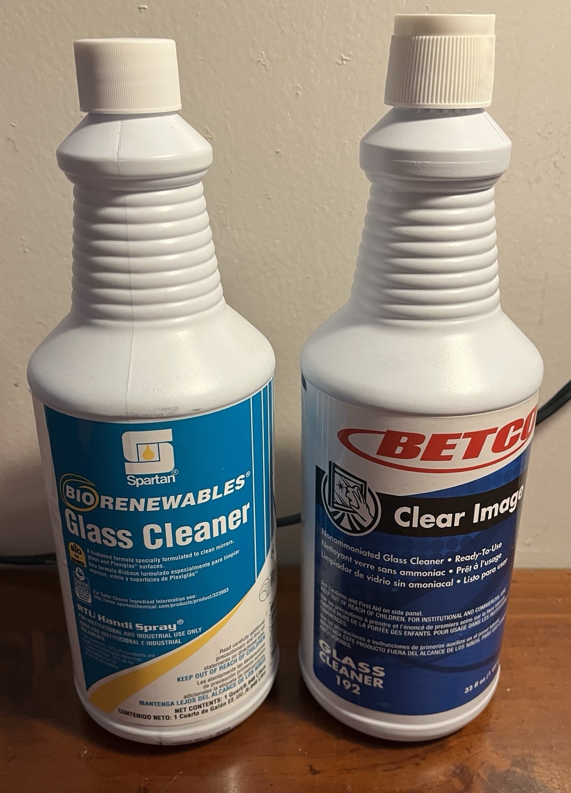 Lot Of 2 32 Fl.Oz Glass Cleaner Betco Deep Blue RTU Nonammoniated And Spartan