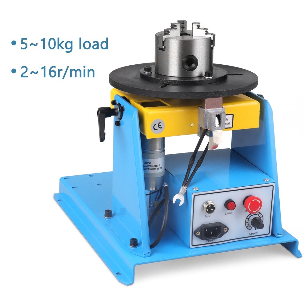 Industry Rotary Welding Positioner 10KG Load 80mm Chuck Variable Speed Turntable