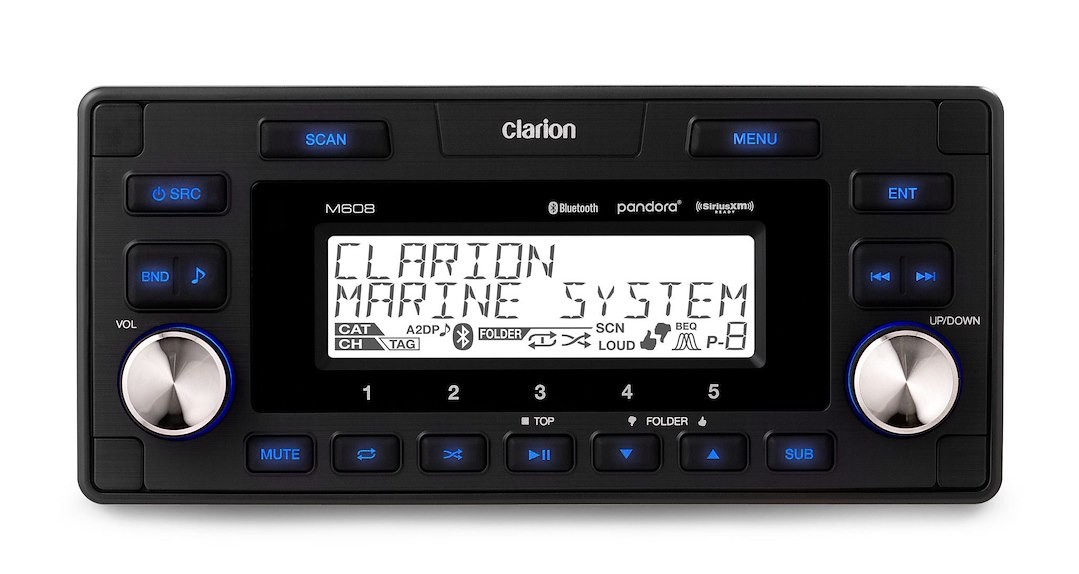 Clarion M608 Marine Bluetooth Digital Media Receiver 4-Zone