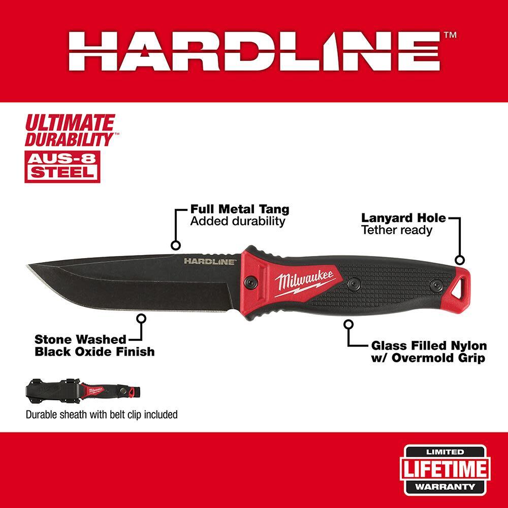 Milwaukee 5 In. Hardline Fixed Blade Knife