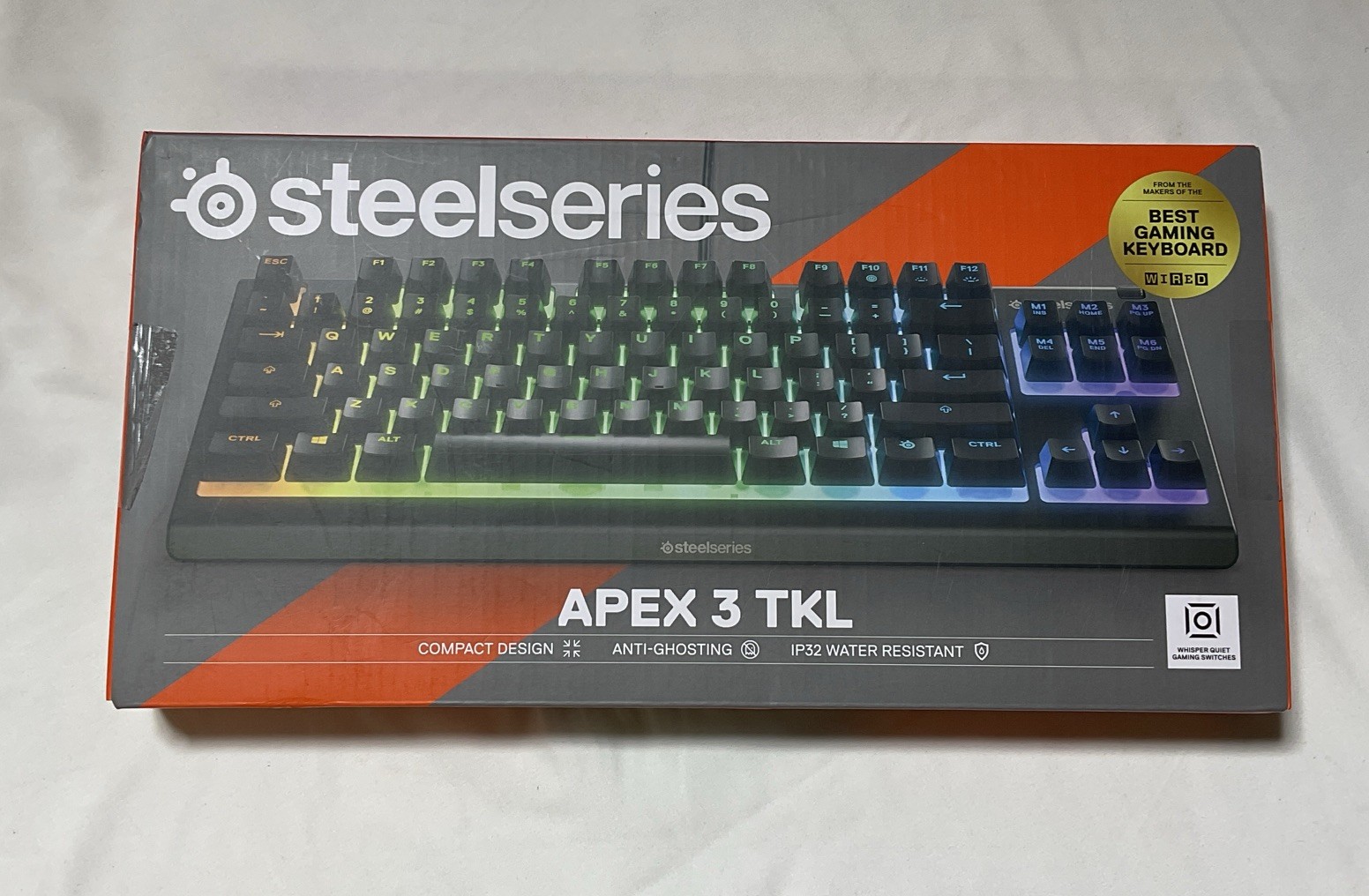 SteelSeries Apex 3 TKL RGB Gaming Keyboard IP32 Silent Keys New & Sealed G10