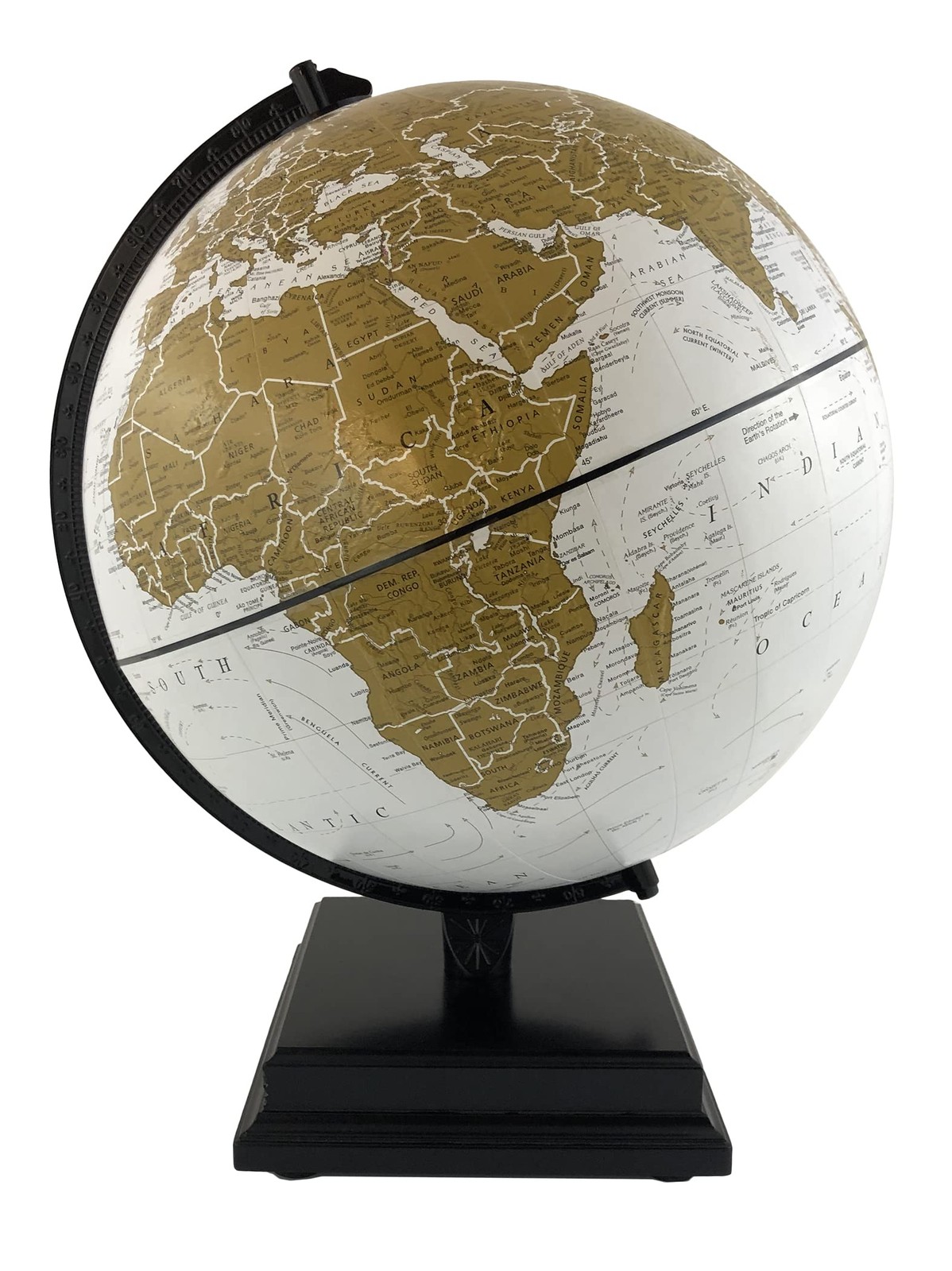 Replogle Milan 12-Inch Diameter Globe, Solid Hard Wood Base and Special Gold