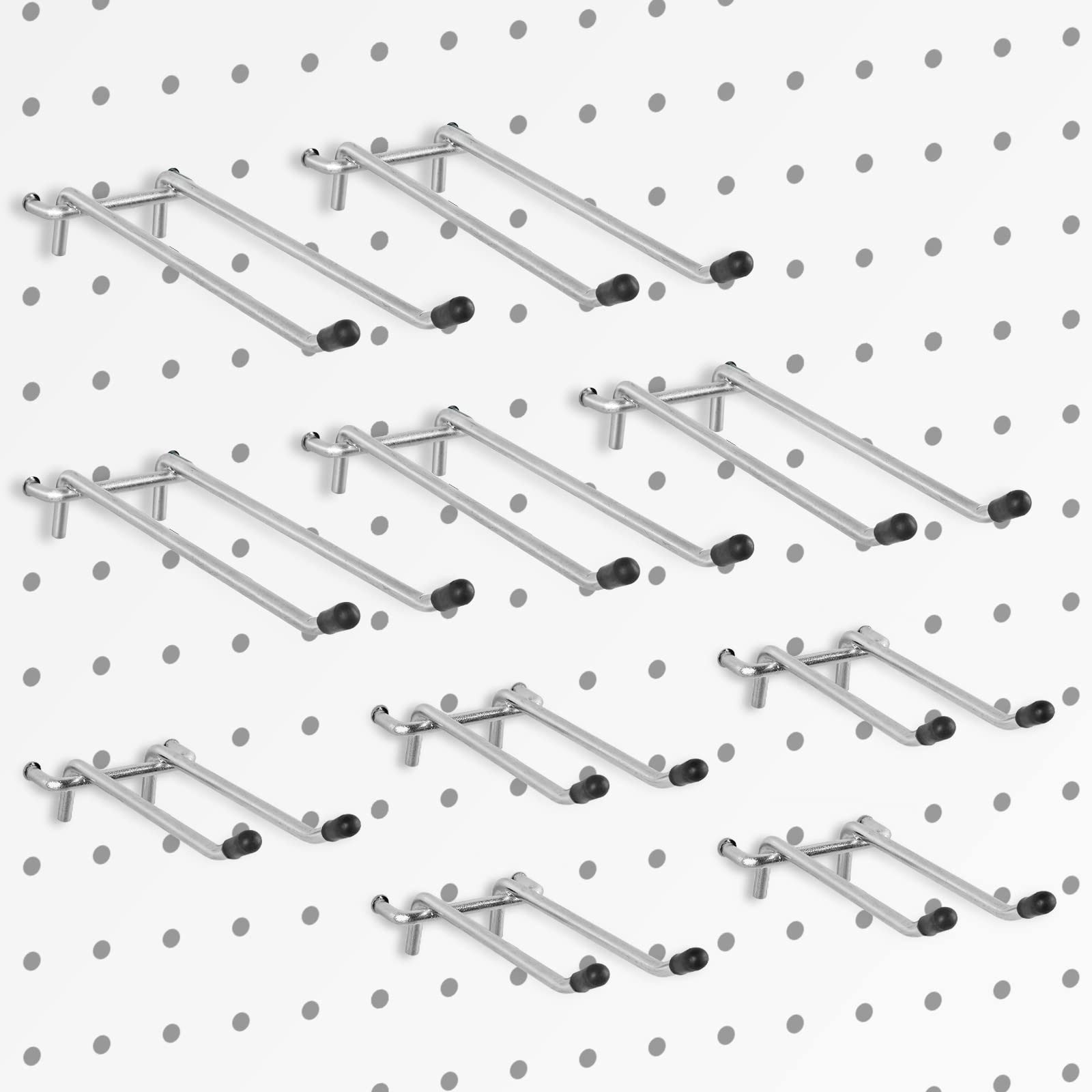 G.CORE 10 Pack Pegboard Hooks, Peg Board Tool Utility Hooks 4" and 6", Silver