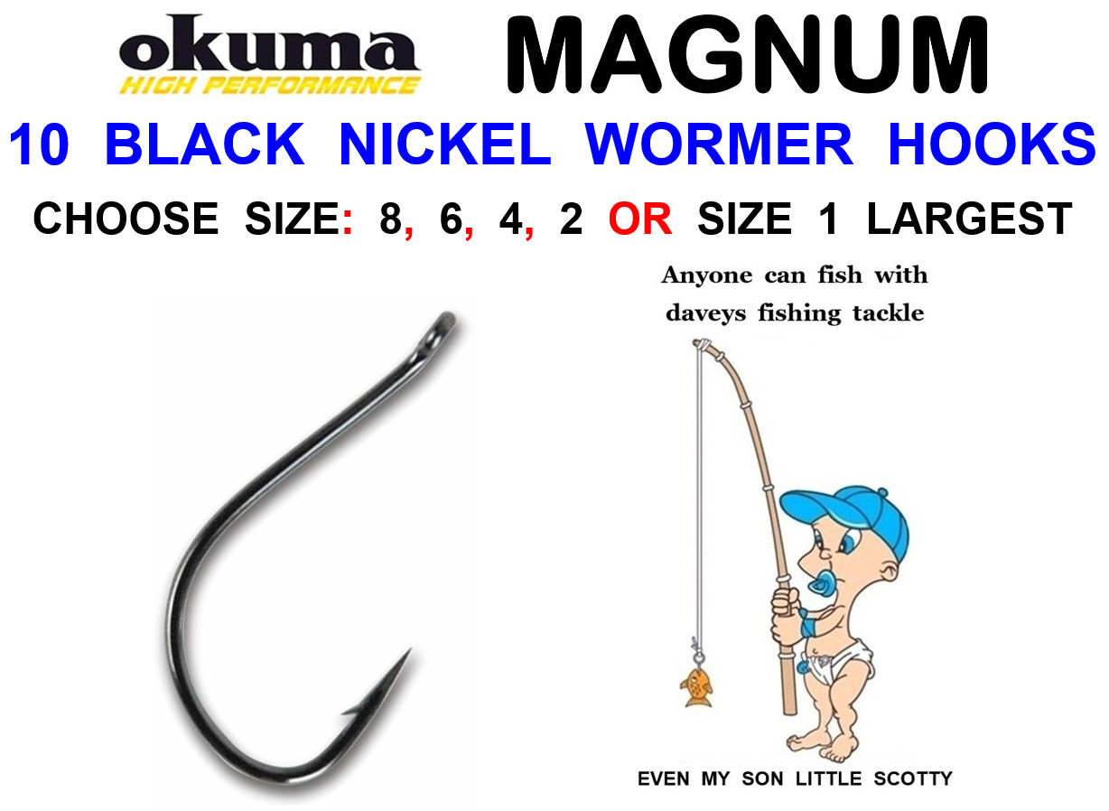 10 OKUMA WORMER WORM HOOKS SOFT BAIT SALMON WORMING WIDE GAPE SEA CRAB HOOKS