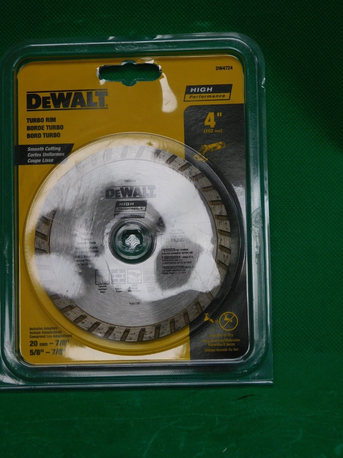 DeWalt - DW4724 - 4 1/2" - Turbo Rim - Smooth Cut - Free Shipping
