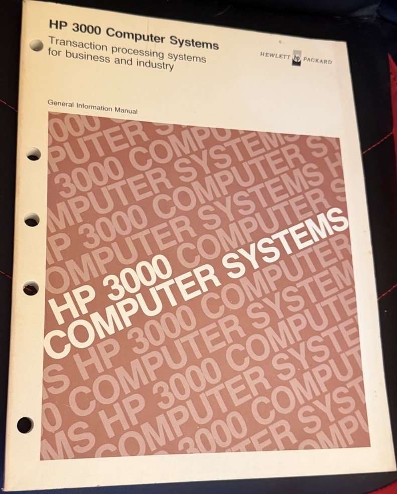 Vintage 1978 HP 3000 Computer Systems General Information Manual VERY RARE !!