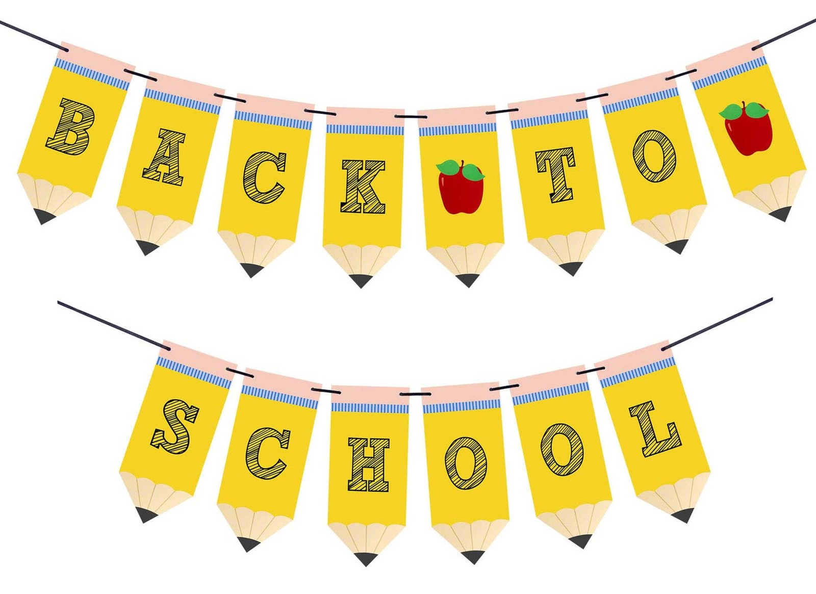 Back to School Pencil Banner - First Day of School Banner - Back to School Ba...