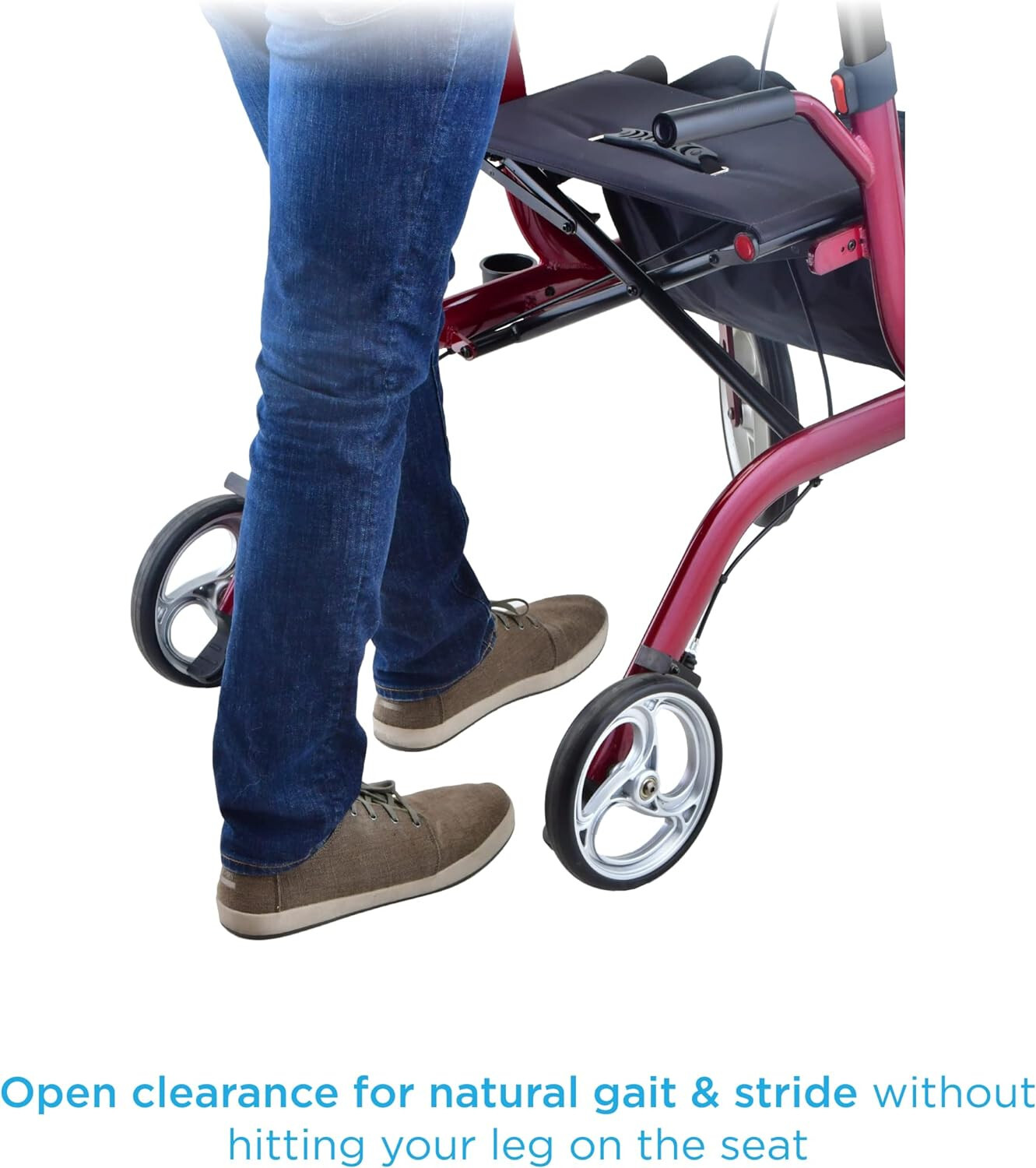 NOVA Phoenix Rise UP Rollator, Upright Walker w/Padded Forearm, BLUE - OPEN BOX!