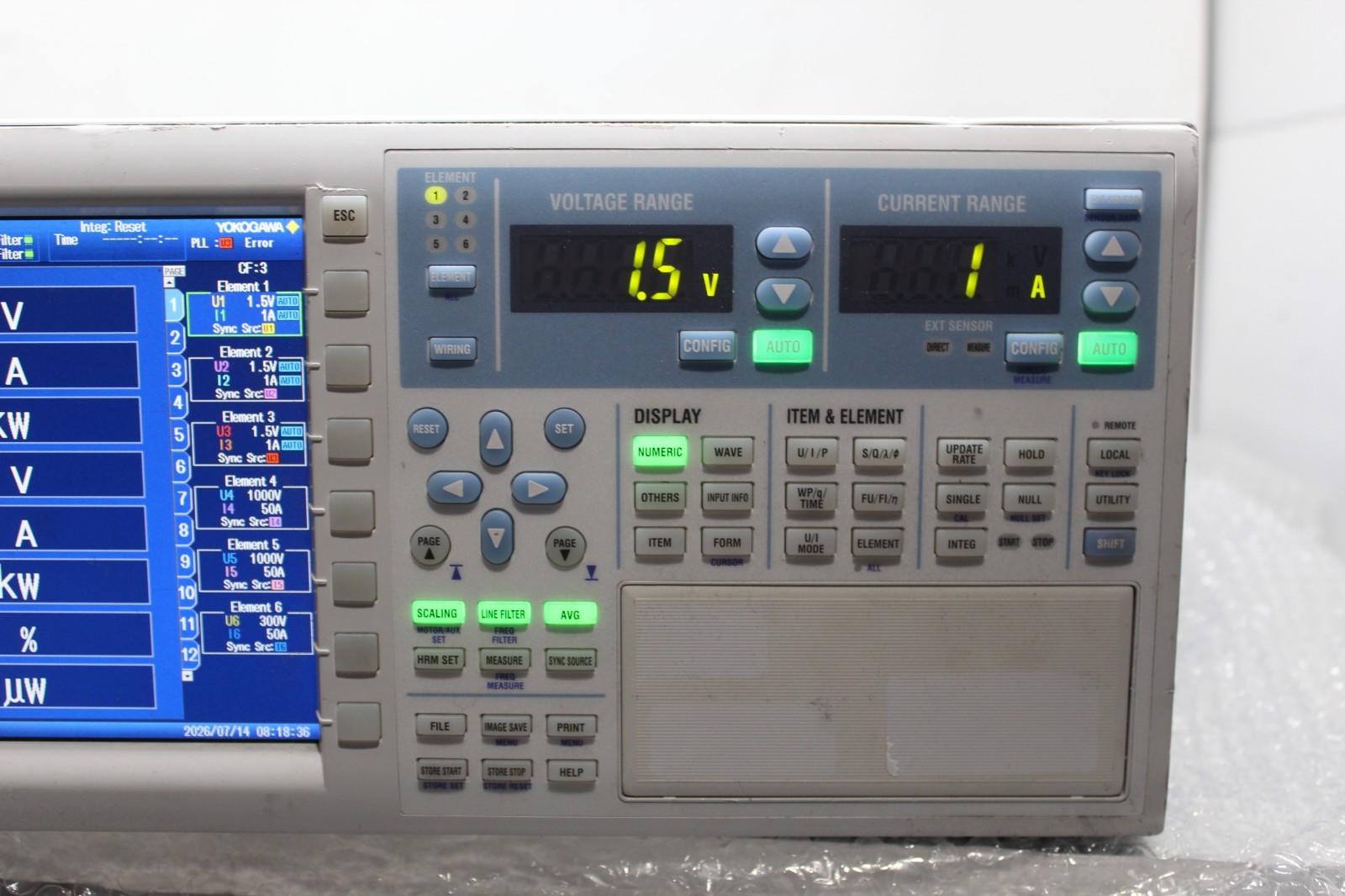 Yokogawa WT1800 Precision Power Analyzer