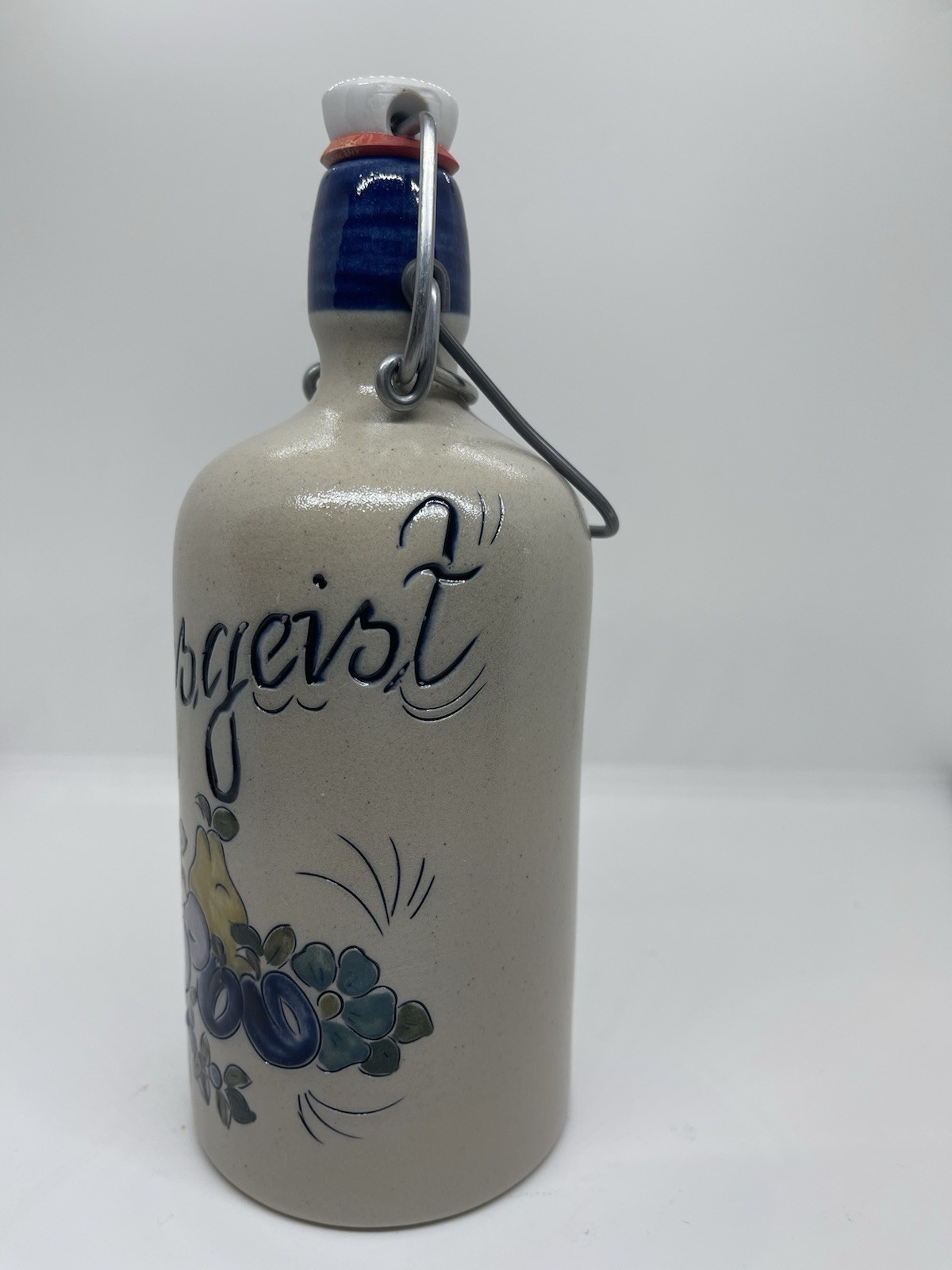 Vintage German Salt Glazed Stoneware Spirits Bottle