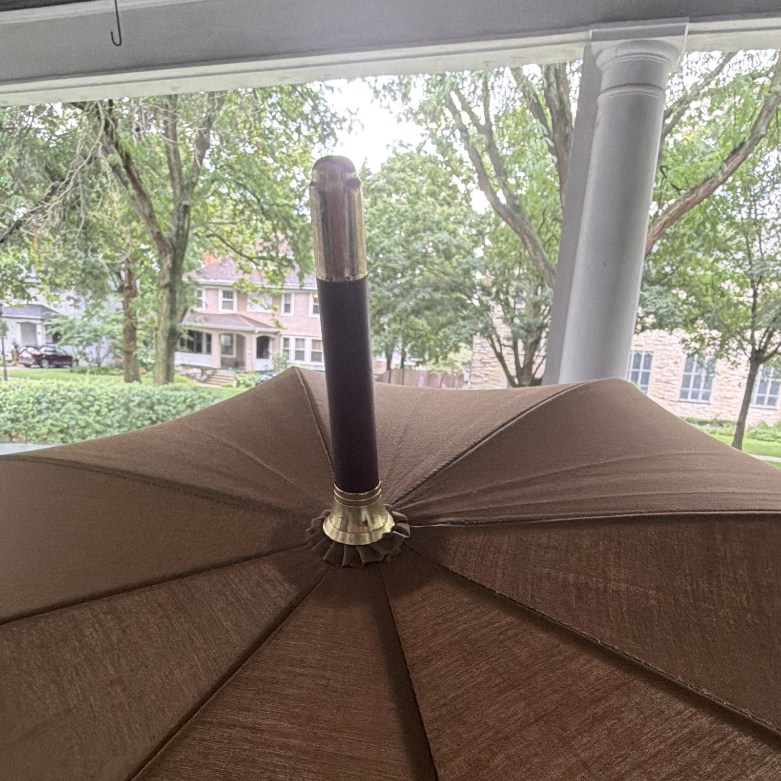 Ralph Lauren Safari Tan Solid Classic Men’s Umbrella Hook Handle Logo