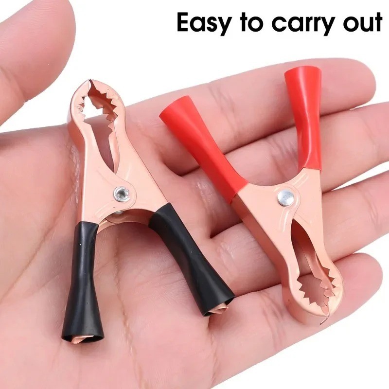 20pcs 80mm 50A Red & Black Car Battery Test Lead Clip Crocodile Alligator Clamps