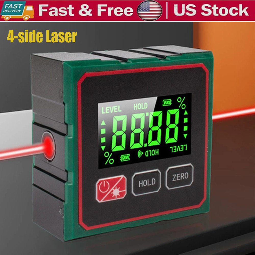 Digital Angle Finder with Electronic Laser 4-side Strong Magnetic Angle Gauge