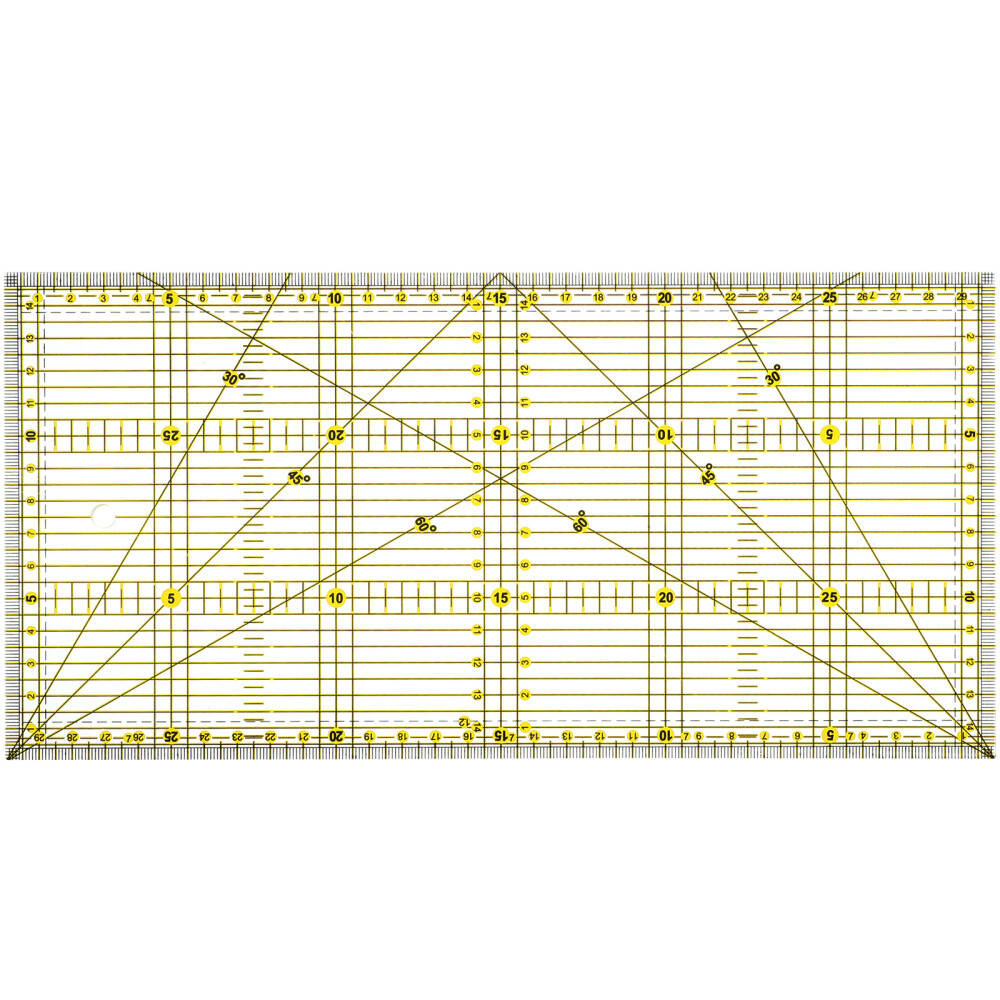 Acrylic Ruler DIY Quilter"s Ruler with Double Color Grid Lines 15 x 30cm New