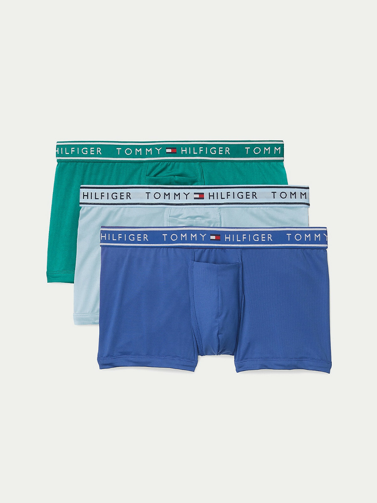 TOMMY HILFIGER Men's Flx Evolve Stretch Trunk 3PK Blue/Green Size L