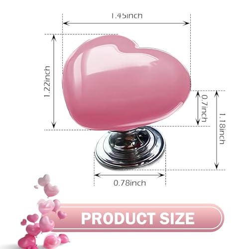 Push Start Button Cover, Engine Start/Stop Ceramic Heart Pink Ceramic Heart