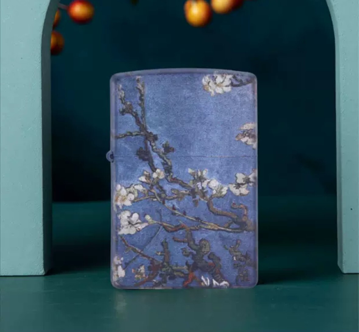 New Zippo oil Lighter Cherry tree with box
