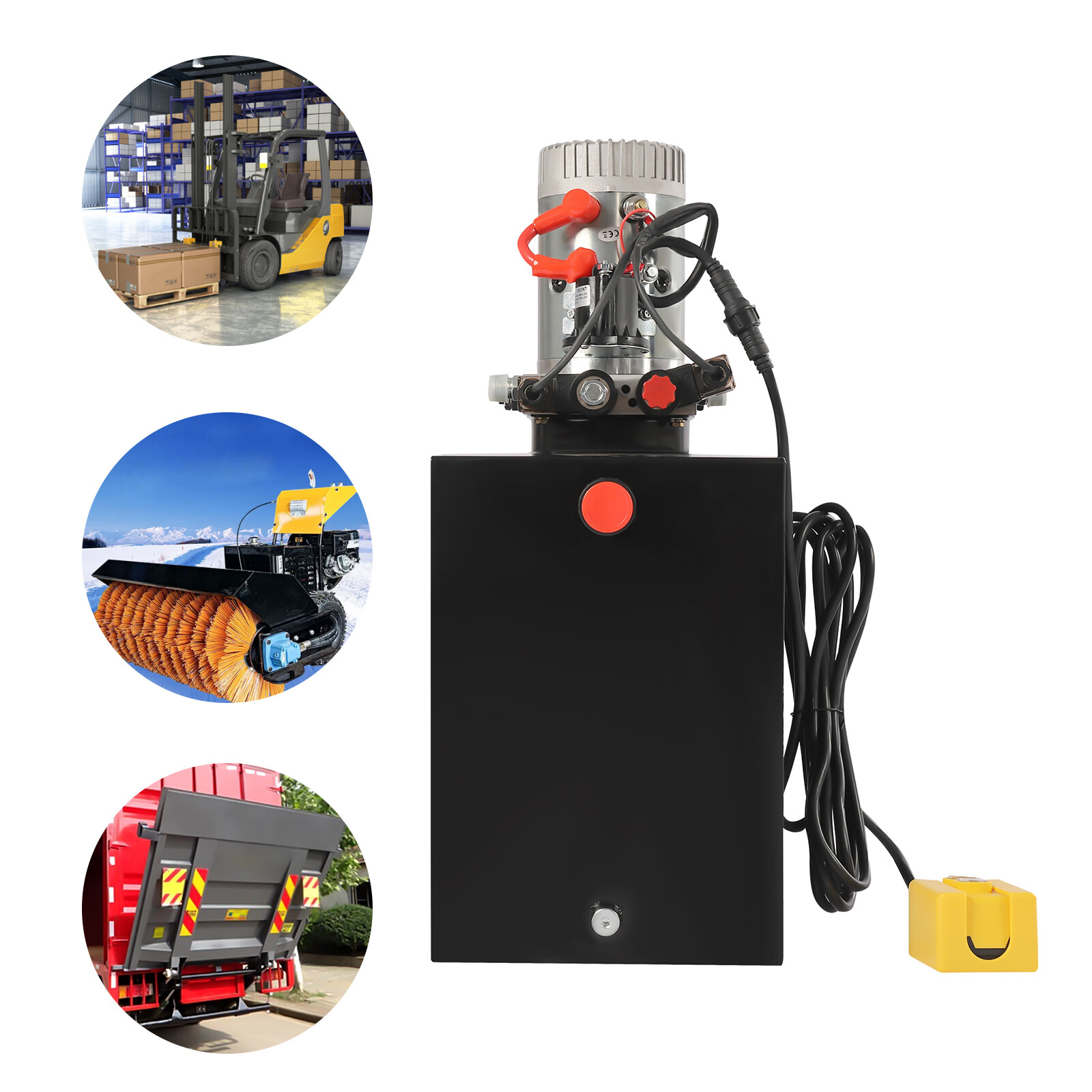 Hydraulic Pump 20 Quart Double Acting Dump Trailer Pump Power Unit DC 12V