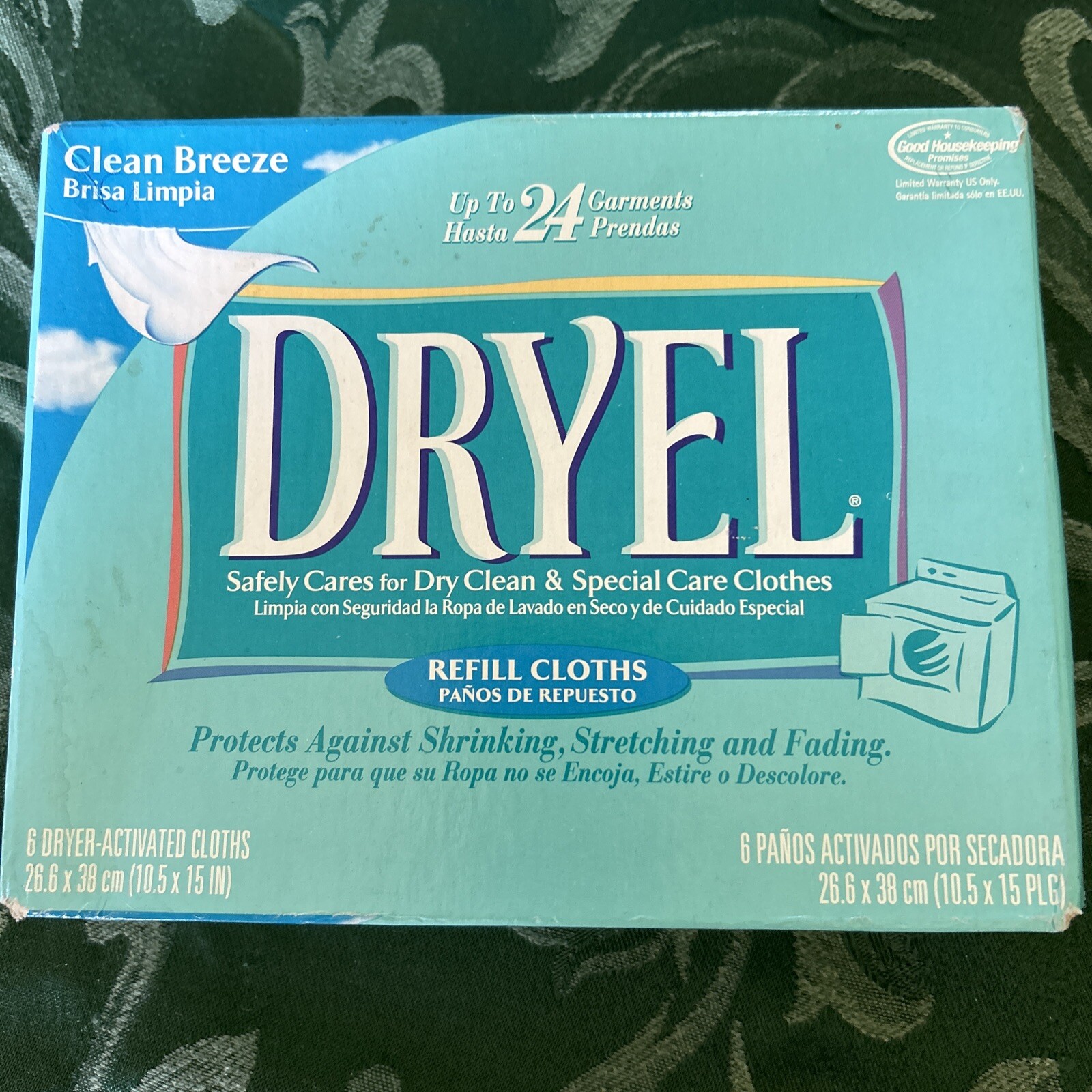 Dryel Dry Cleaning 6 Ok “Clean Breeze” Refill Cloths Discontinued 24 Garments