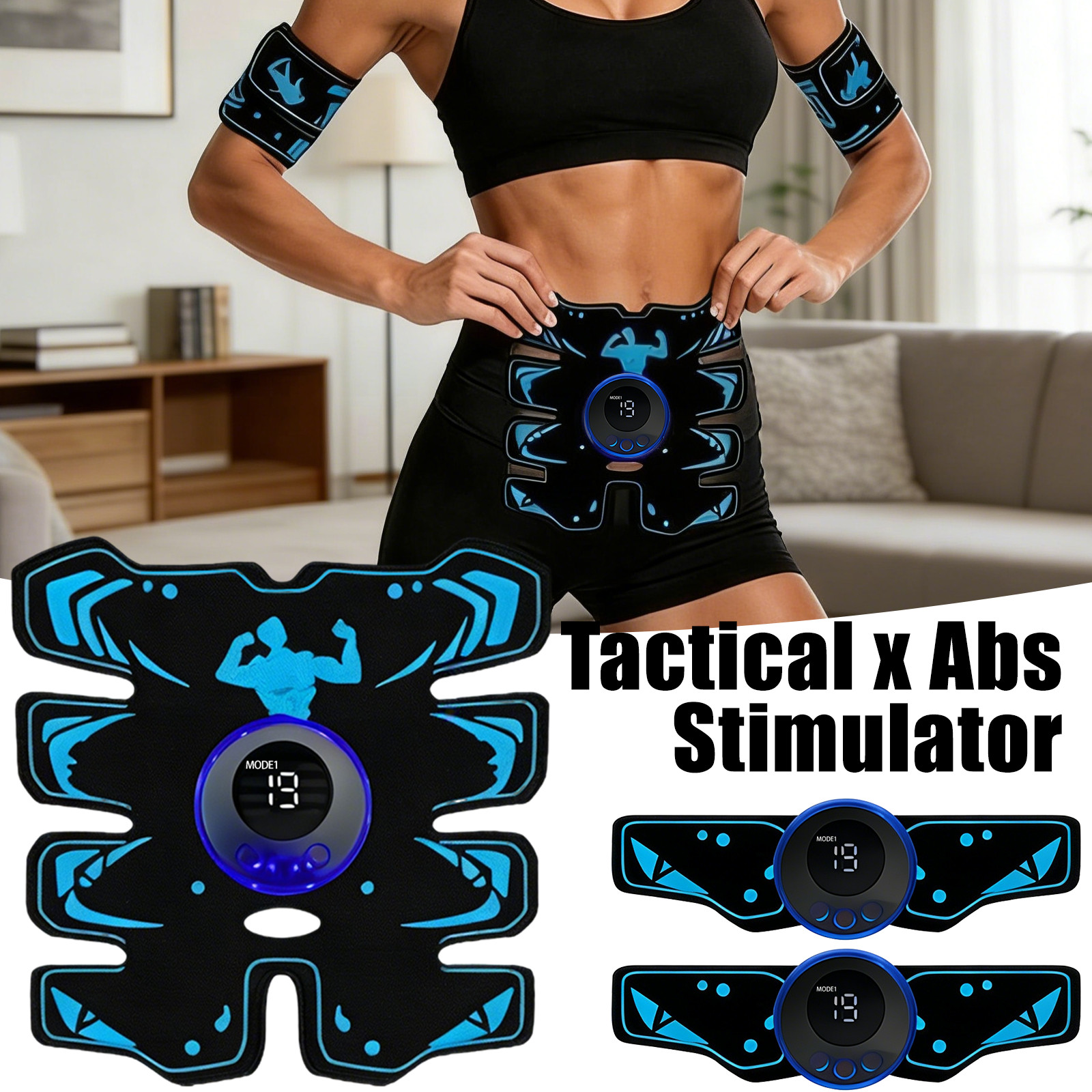 EMS Abdominal ABS Muscle Stimulater Training Toner Fitness Workout Belt 8 Modes`