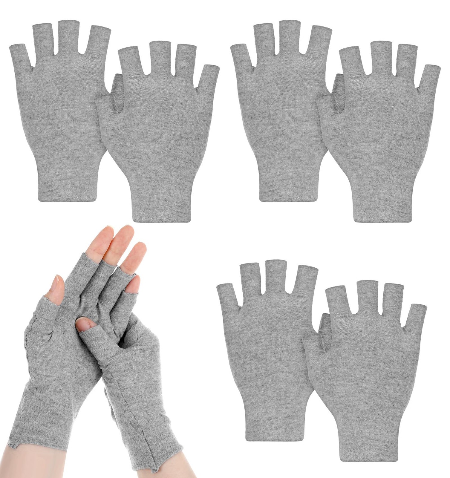 FRCTLNKG 3 Pairs Bamboo Compression Gloves, Bamboo Arthritis Gloves with Ligh...